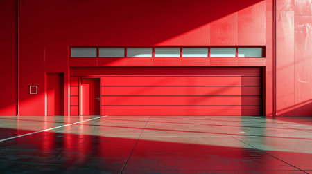 empty garage and Industrial building or modern factory for manufacturing production plant or large warehouse, space for car or industry product display or industry background. Generated-AIの写真素材
