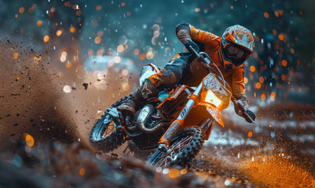 Enduro Motorcycles in enduro race track. Generated-AI