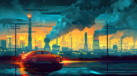 Global Warming and pollution concept. CO2 Reduction, Climate Change Awareness, Sustainable...