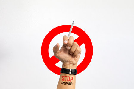Illustration for World No Tobacco Day, highlighting the importance of quitting smoking. Ideal for health campaigns, stop smoking awareness, and preventionの写真素材