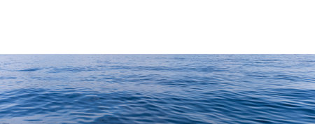 Tranquil ocean scene with gentle waves and a clear blue sky, symbolizing peace, relaxation, and the beauty of natureâs vast horizonの写真素材