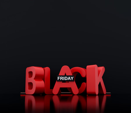3D Black Friday sale text with bold typography and 70% discount offer. Modern shopping concept for e-commerce, marketing, and promotional ads.の写真素材