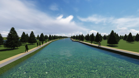 LANDSCAPE 3D MODEL RENDERINGの写真素材