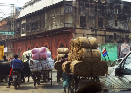 Traffic in Delhi Indiaの素材