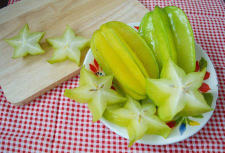 Star fruit, Carambola on a bowlの写真素材