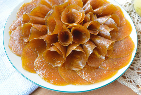 Thai dessert, Dried sweet mango made of mango, sugar and saltの写真素材