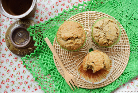 top view Banana cup cakeの写真素材