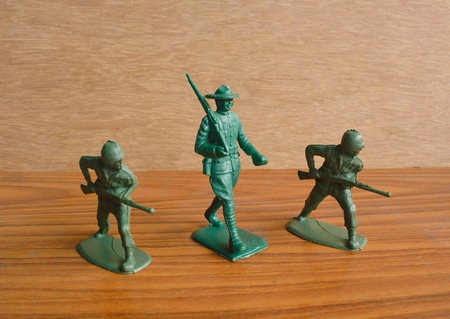 Collection of vintage plastic soldier toysの写真素材