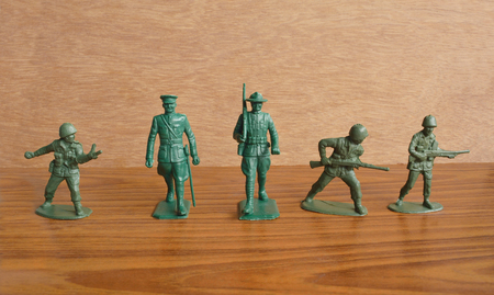 Collection of vintage plastic soldier toysの写真素材
