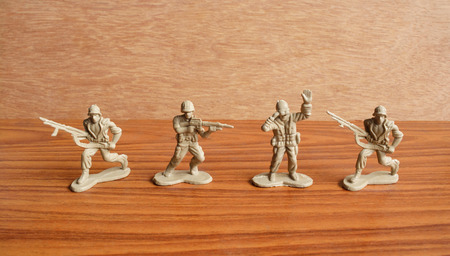 Collection of vintage plastic soldier toysの写真素材