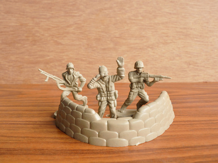 Collection of vintage plastic soldier toysの写真素材