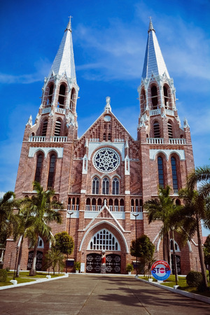 Beautiful view of Saint Mary's Cathedral in Yangon,Myanmarの写真素材