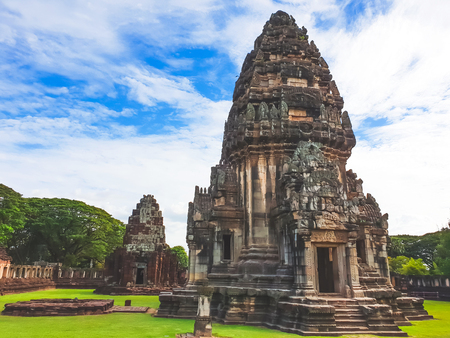 Phimai Historical park, (Prasart Hin Pimai), The ancient castle ruins in Nakhon Ratchasima, Thailand.の写真素材