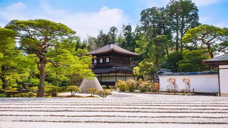 HIGASHIYAMA, KYOTO, JAPAN %u2013 APRIL 18, 2019: Ginkakuji Temple or The Silver Pavilion in Spring season, this is the famous zen temple in Kyoto, japan.のeditorial素材