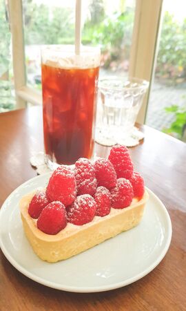 Raspberry Pie, homemade dessert afternoon coffee, teaの写真素材