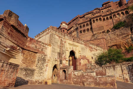 View of Mehrangarh Fort at Jodhpur, the blue city in Rajasthan, India.のeditorial素材