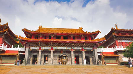 Landscape view of Wen Wu Temple near Sun Moon Lake in Nantou, Taiwanのeditorial素材