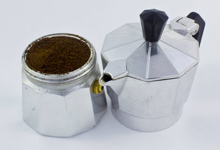 Italian coffee machine 2 separate piecesの写真素材