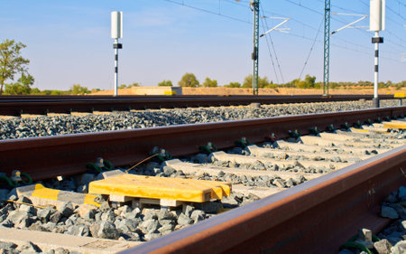 european train railway balisesの写真素材