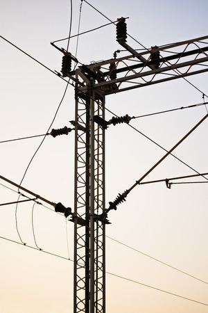 Railroad transmission line towerの写真素材
