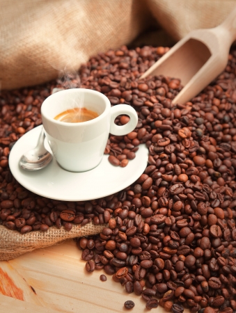 coffee in a small cupの写真素材