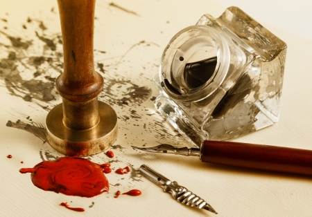 stamp and ink penの写真素材