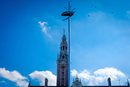 University Library at the Ladeuze Square in Leuven, Belgiumのeditorial素材