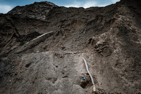 Mountain of sand in a construction yard