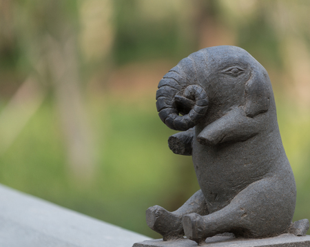 Elephant statue on blur backgroundの写真素材