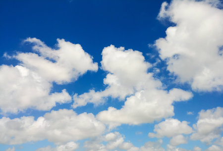 blue sky with white cloud backgroundの写真素材