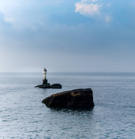 The lighthouse in Dongji islandの写真素材
