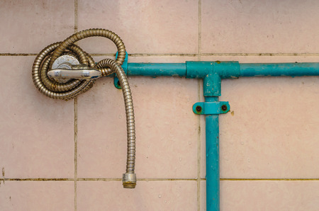 Stem Shower in bathroomの写真素材