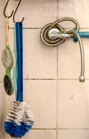 Stem Shower in bathroomの写真素材