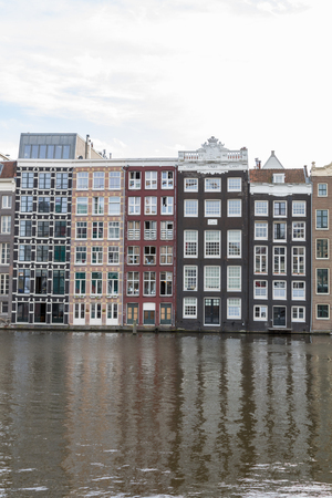 Traditional old buildings in Amsterdam, Netherlandsのeditorial素材