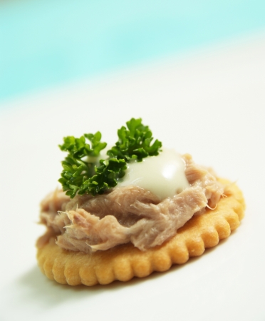 Yammy tuna canape with creamyの写真素材