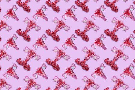 Seamless pattern of female reproductive system, menstruation concept, background