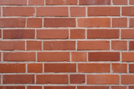 Wall with red bricks as a background with copy spaceの写真素材