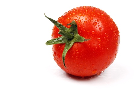 Red tomato and water dropsの写真素材