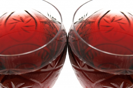 Two glasses of red wineの写真素材