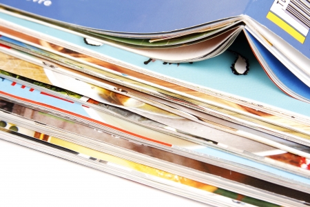 Pile of magazinesの写真素材