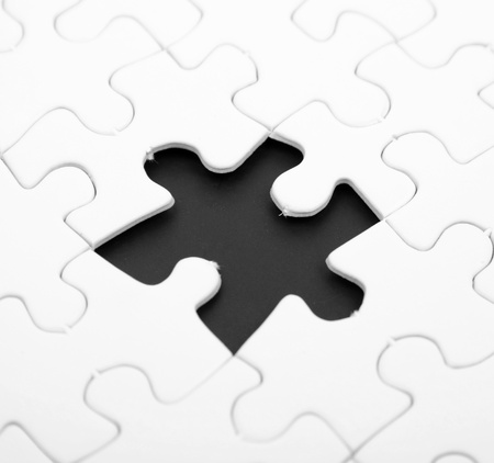 Missing piece of a puzzle gameの写真素材