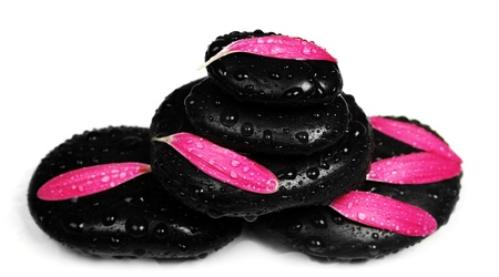 Relaxation concept with stones and flowerの写真素材