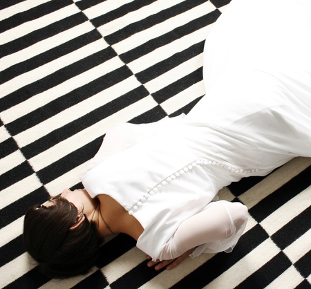 Beautiful bride on wedding dayの写真素材