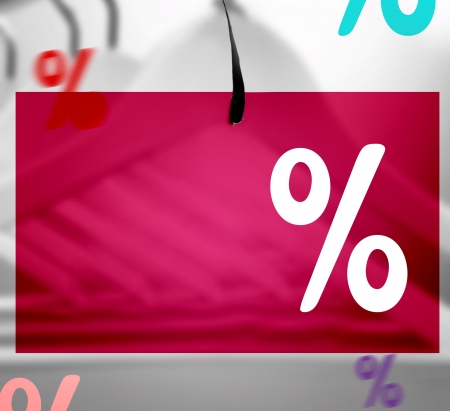 Close up of a colorful sale label conceptの写真素材