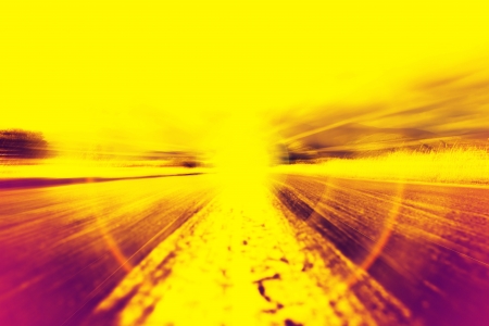 Middle of the road in the midddle of natureの写真素材