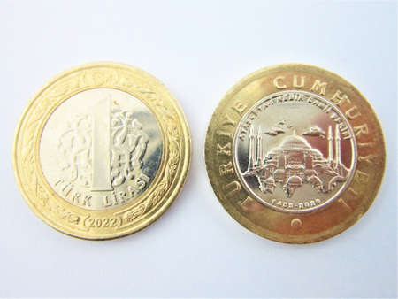 Hagia Sophia-i Kebir Mosque inauguration New Turkish Lira.の写真素材