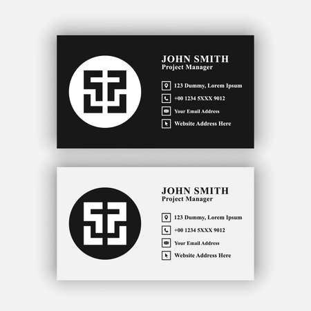 Simple, modern and elegant business card design template. Editable, EPS 10, vector illustration.のイラスト素材