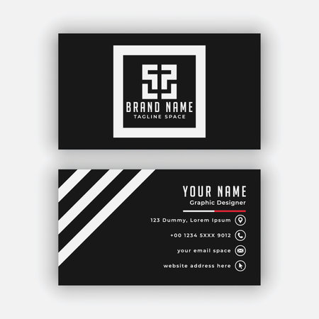 Simple, modern and elegant business card design template. Editable, EPS 10, vector illustration.のイラスト素材
