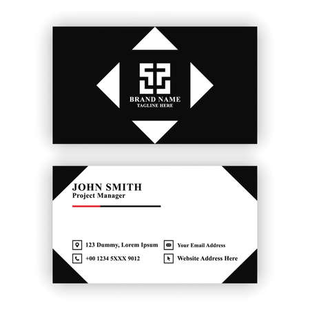 Simple, modern and elegant business card design template. Editable, EPS 10, vector illustration.のイラスト素材