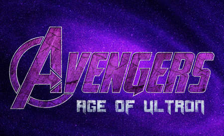 Avengers, age of ultron typography text effect. Marvel cinematic universe. American media franchise...